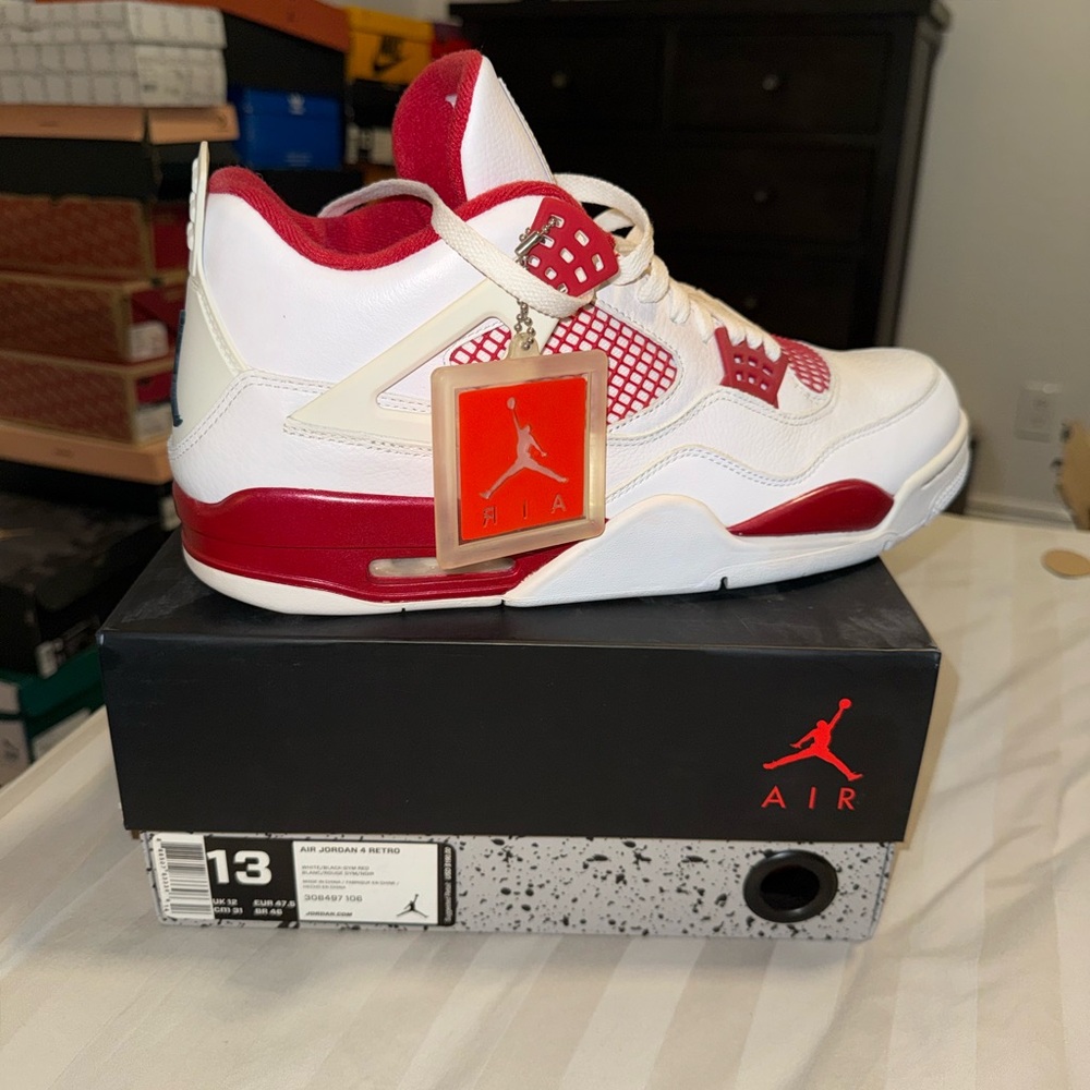 Jordan Air Sneakers White Red